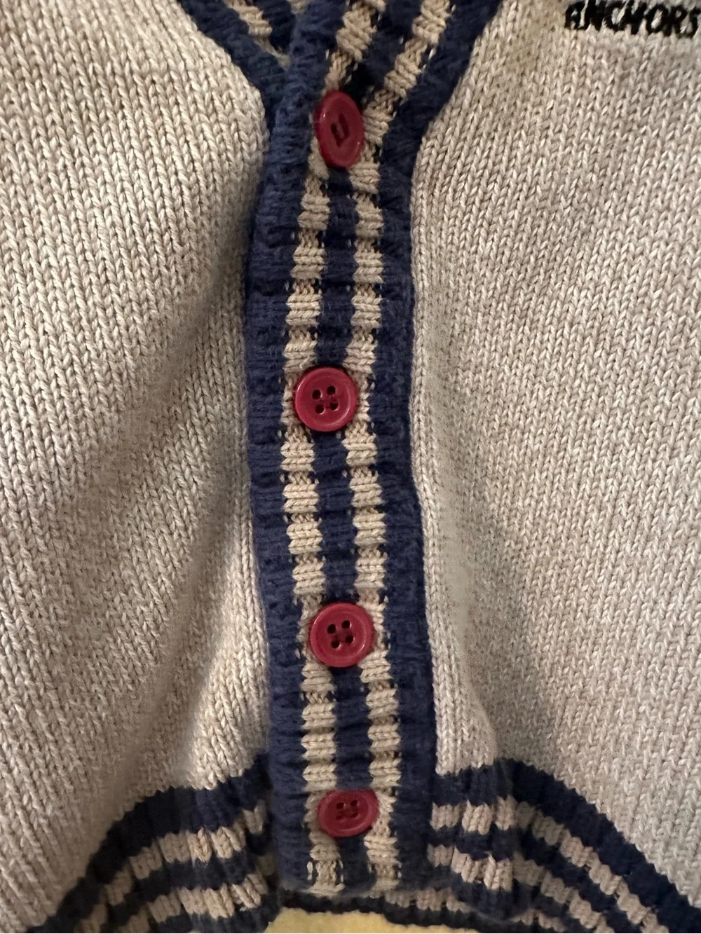 Vintage 90s Gymboree Rainbow Tag Anchors Away Cardigan